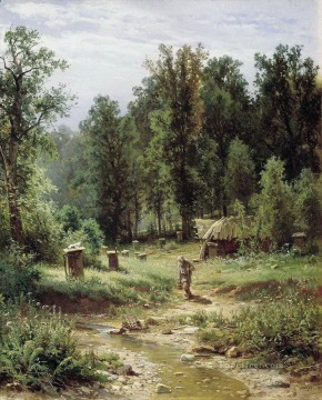 bee families in the forest 1876 classical landscape Ivan Ivanovich trees Oil Paintings
